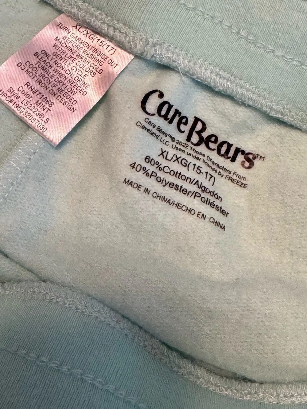 Care Bears Mint Green 'Harmony' Lounge Shorts with Purple Care Bear